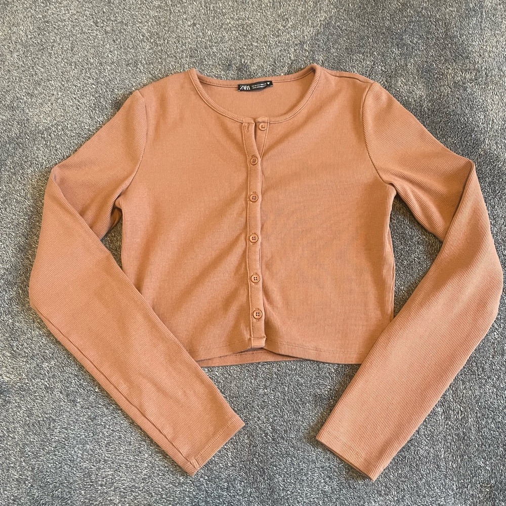Zara Button-Up Cute Sweater/Top, Mauve, size Medium